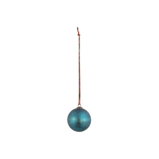 Nkuku Oko Giant Recycled Glass Christmas Bauble – Matt Teal, 15cm