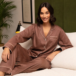 Cyberjammies Fulham Mocha Pyjama Set – Long Sleeve