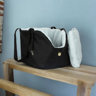Soho Poms Black & Light Blue Luxury Rainy Bear Dog Carrier