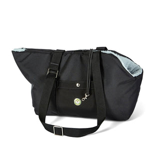 Soho Poms Black & Light Blue Luxury Rainy Bear Dog Carrier with Zipper