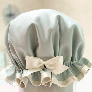 Sage Green Satin Luxury Shower Cap