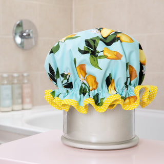Satin Lemon Luxury Shower Cap