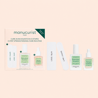 Manucurist Nail Strengthening Kit for Brittle Nails – Keratin Booster, Nail & Cuticle Serum & Mini File Duo