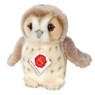 Plush owl toy with a visible tag on a white background - Pangolins