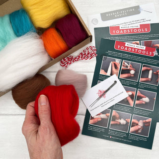 Bergin & Bath Toadstool Needle Felting Kit for Adults – Beginners’ Mushroom Craft Kit