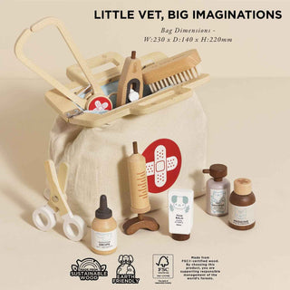 Animal Care Set — Wooden Veterinary Pretend Play Kit - Pangolins