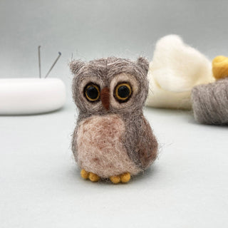 Bergin & Bath Owl Needle Felting Kit for Beginners – Natural Wool Craft Kit