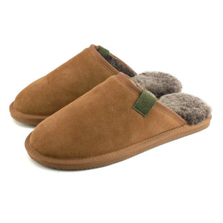 Men’s Sheepskin-Lined Suede Mule Slippers with EVA Sole | Pangolins