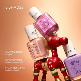 Manucurist Petite Holiday Trio Kids’ Nail Polish Gift Set – 3 Wash-Off Colours, Ages 3+