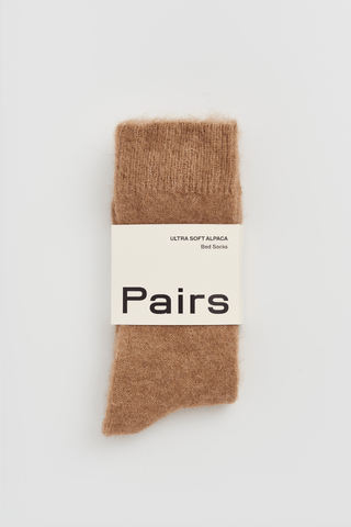 Biscuit Beige Ultra Soft Alpaca Bed Socks - Pangolins