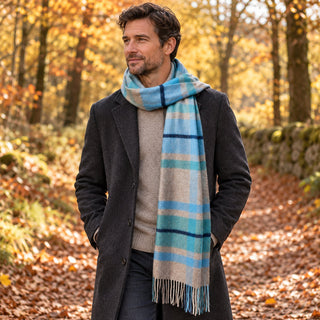 Tweedmill Wide Lambswool Scarf – Vibrant Check