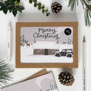Bothy in the Snow Merry Christmas Card Pack - Pangolins