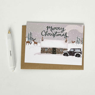 Bothy in the Snow Merry Christmas Card Pack - Pangolins