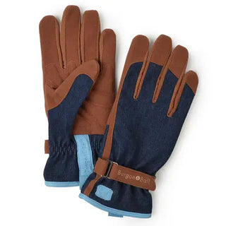 Burgon & Ball Love the Glove navy and tan gardening gloves