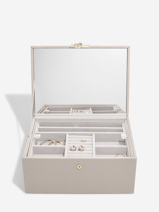 Luxury Classic Jewellery Box - Taupe