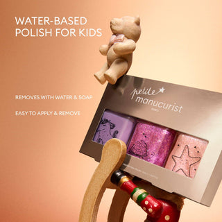 Manucurist Petite Holiday Trio Kids’ Nail Polish Gift Set – 3 Wash-Off Colours, Ages 3+