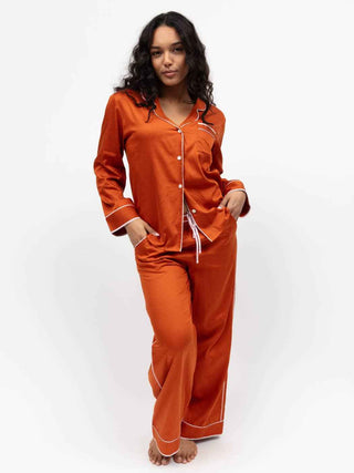 Camden Burnt Orange Long Sleeve Pyjama Set - Pangolins