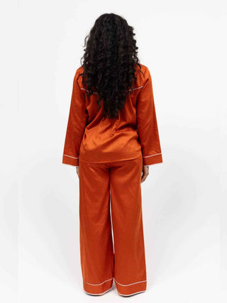 Camden Burnt Orange Long Sleeve Pyjama Set - Pangolins