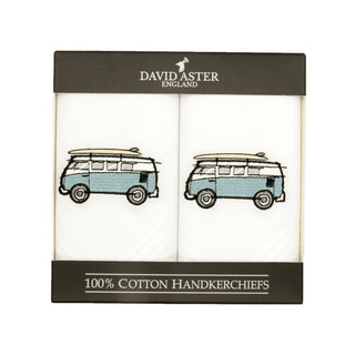 Campervan Embroidered White Handkerchiefs - Pangolins