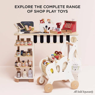 Retro Wooden Toy Till — Pretend Play Cash Register