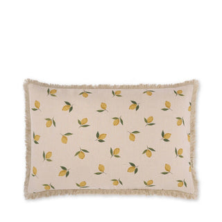 Lemon Linen Blend Cushion – Decorative Linen Cushion with Feather Inner