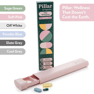 Pill organiser pink wheat straw - Pangolins