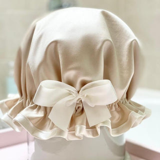 Oyster Pearl Satin Shower Cap