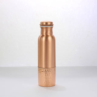 Copper water bottle with textured design on a white background - Pangolins
