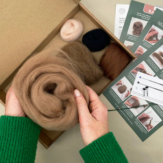Berlin & Bath Sloth Needle Felting Kit for Beginners – Natural Wool Craft Kit for Adults & Teens