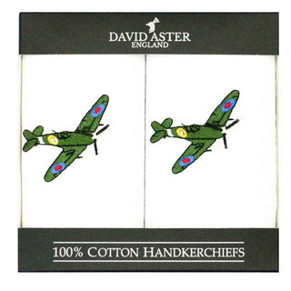 Dalaco Spitfire Embroidered Cotton Handkerchief Gift Box | Aviation Gift for Men