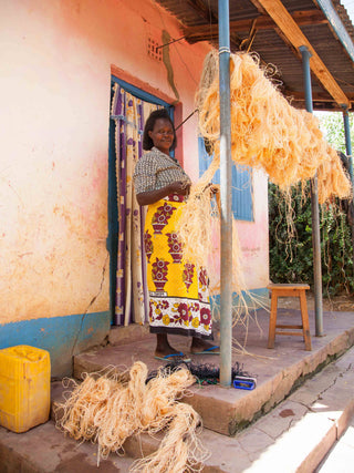 CHIMBA Handwoven Sisal Basket Bag – Rose & Red