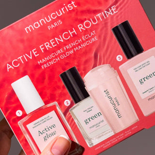 Manucurist French Manicure Kit – Active Glow Raspberry, Green Crème Polish, Mani Stamper & Top Coat