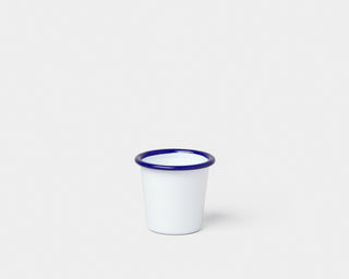 White Enamel Tumbler with blue rim  - Pangolins