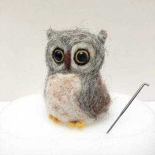 Bergin & Bath Owl Needle Felting Kit for Beginners – Natural Wool Craft Kit