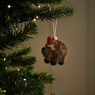 Felt Hedgehog Bauble – Sustainable Handmade Christmas Decoration - Pangolins
