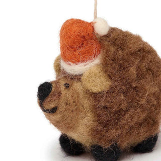 Felt Hedgehog Bauble – Sustainable Handmade Christmas Decoration - Pangolins