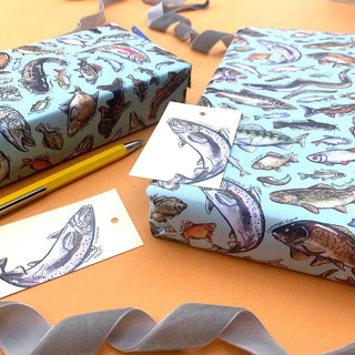 Freshwater Fish of Britain wrapping paper Sheets - Pangolins