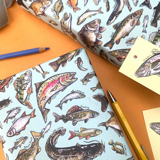 Freshwater Fish of Britain wrapping paper Sheets - Pangolins