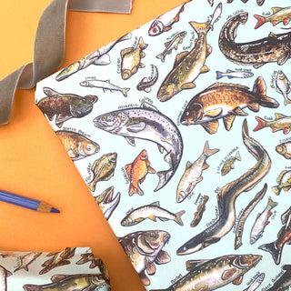 Freshwater Fish of Britain wrapping paper Sheets - Pangolins