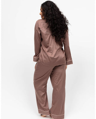 Fulham Mocha Long Sleeve Pyjama Set - Pangolins