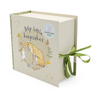 Guess How Much I Love You Baby Keepsake Box – Treasure Every Memory, with cute drawing of hares - Pangolins