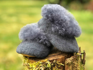 Handmade Alpaca Baby Booties - Newborn - Pangolins