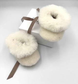 Handmade Alpaca Baby Booties - Newborn - Pangolins
