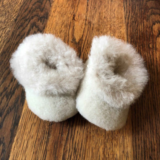 Handmade Alpaca Baby Booties - Newborn - Pangolins