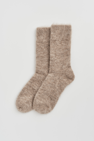 Hare Grey Ultra Soft Alpaca Bed Socks - Pangolins