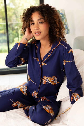 Indigo Tiger Print Pyjama Set - Pangolins