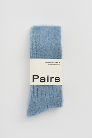 Lido Blue Ultra Soft Alpaca Ribbed Bed Socks - Pangolins