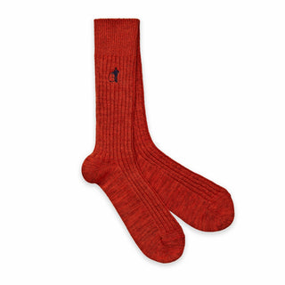 London Sock Company organic cotton boot socks in rust orange