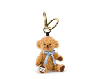 Merrythought Key Charm little teddy bear with blue ribbon bow, Cheeky - Pangolins