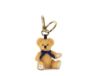 Merrythought Teddy Bear Key Charm, little teddy bear with dark blue bow - Gold - Pangolins
